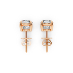 Classic Gold Solitaire Round Cut Lab Created Diamond Stud Earrings for Her