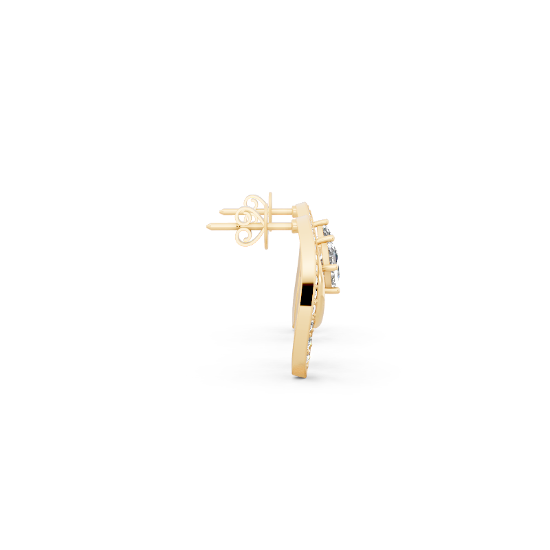 Aurelia Arch Halo Stud Lab Created Diamond Earrings for Anniversary & Birthday Gifts for Her