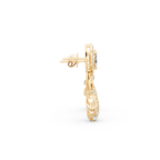 Premium Leaf Drop Stud Marquise Cut Lab Created Diamond Earrings with Pave-Style Sparkle Accents