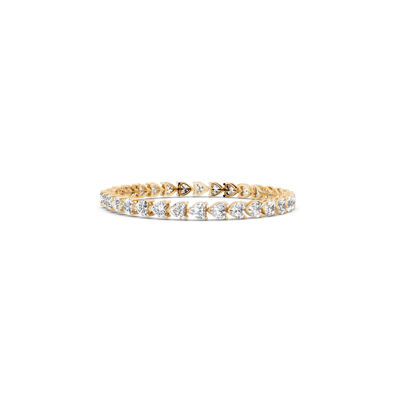 Elegant Open Gallery Sparkle Bracelet for Women with Continuous Heart-Shaped Lab Grown Diamond