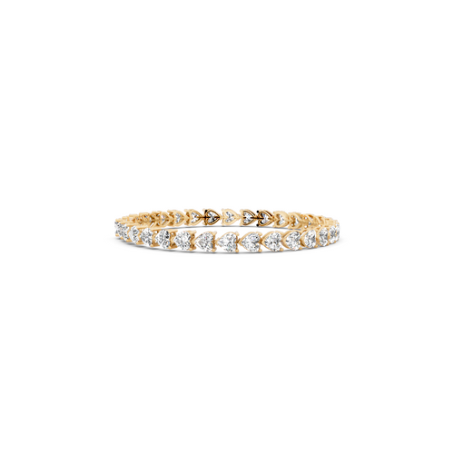 Elegant Open Gallery Sparkle Bracelet for Women with Continuous Heart-Shaped Lab Grown Diamond