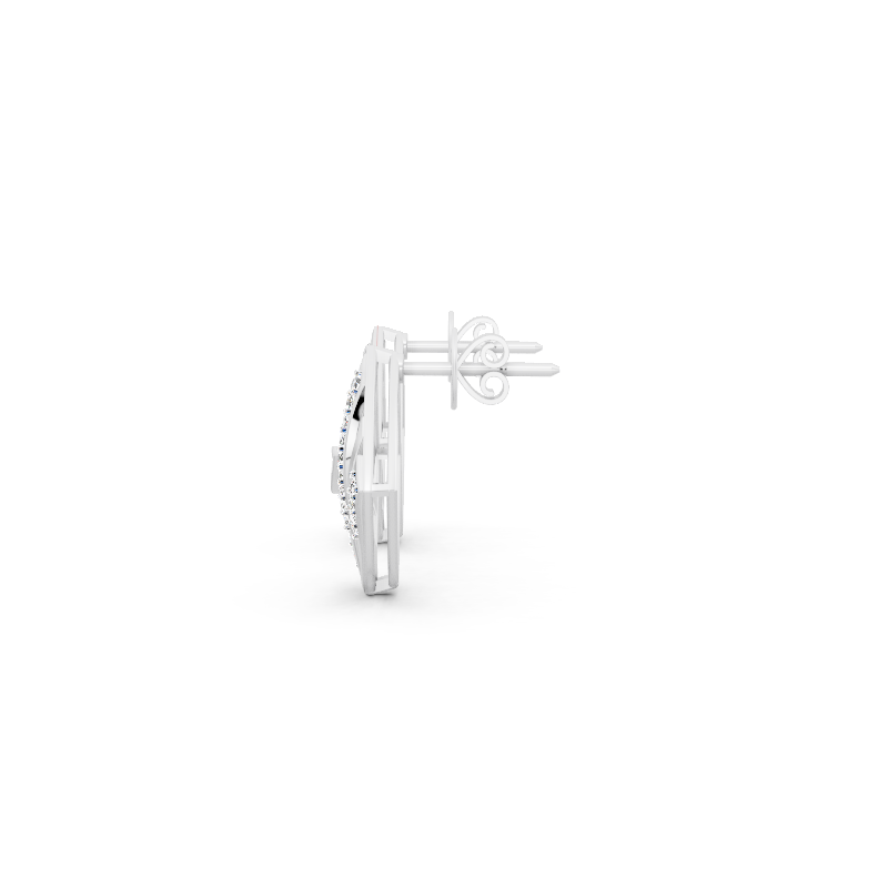 Elegant Kite Stud Earrings with Round Brilliant-Style Lab Created Diamond Accents for Women