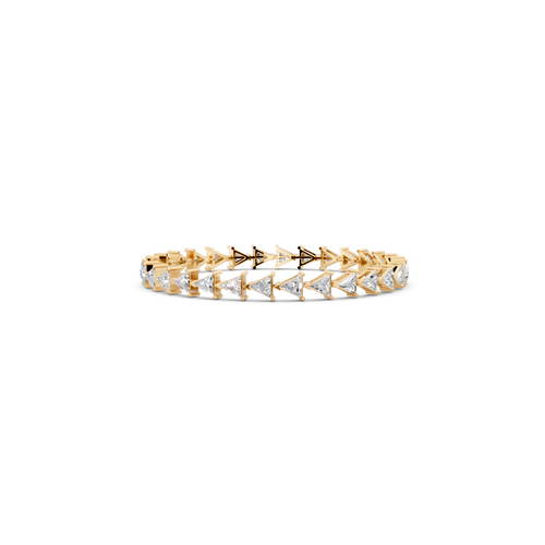 Geometric Trillion-Cut Lab Created Diamond Tennis Bracelet with Arrow Link Design