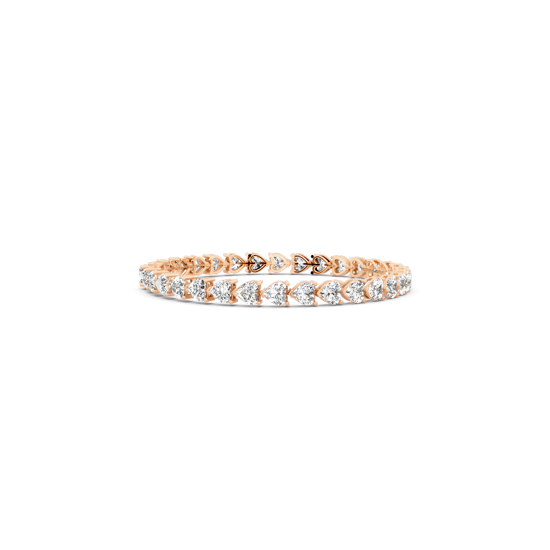 Elegant Open Gallery Sparkle Bracelet for Women with Continuous Heart-Shaped Lab Grown Diamond