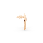 Sparkling Aurelia Fanlight Marquise Stud Lab Created Diamond Earrings in Gold with Pave Setting