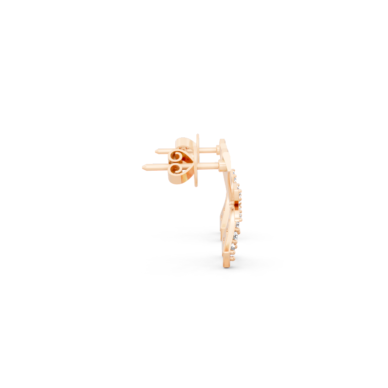 Aurelia Prism Kite Stud Earrings in Gold with Round Brilliant Lab Grown Diamonds