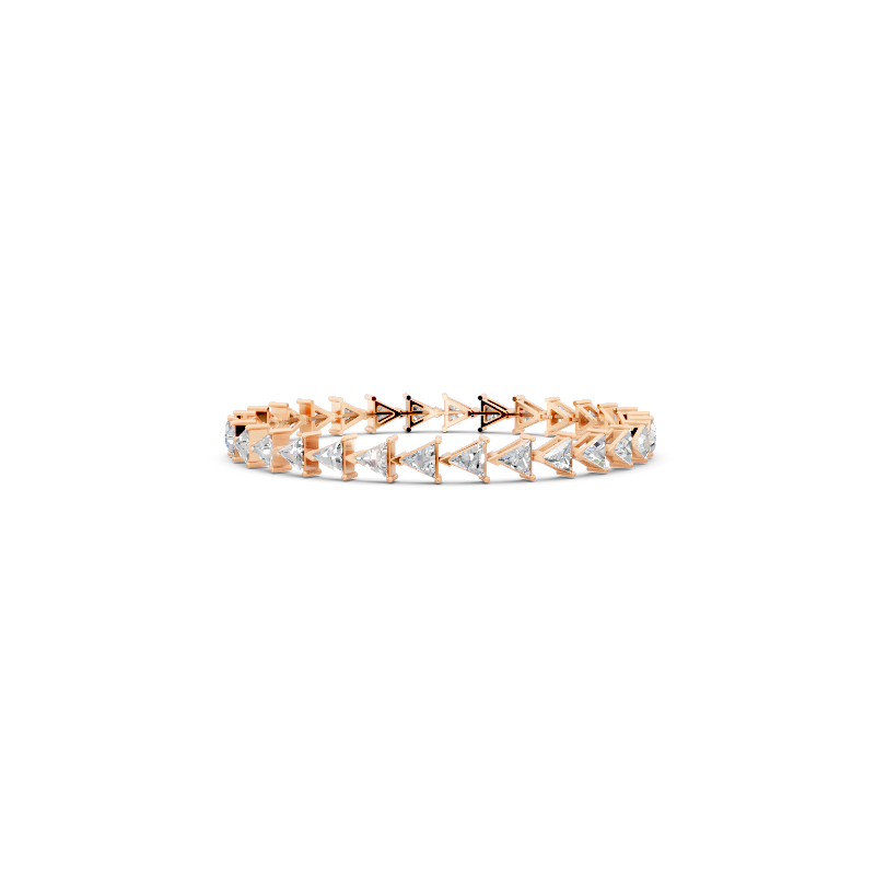 Geometric Trillion-Cut Lab Created Diamond Tennis Bracelet with Arrow Link Design
