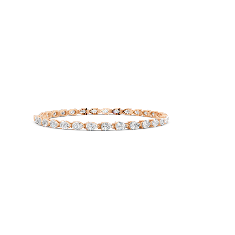 Luxury Pear Cut Lab Grown Diamond Tennis-Style Bracelet by Lume Jewels