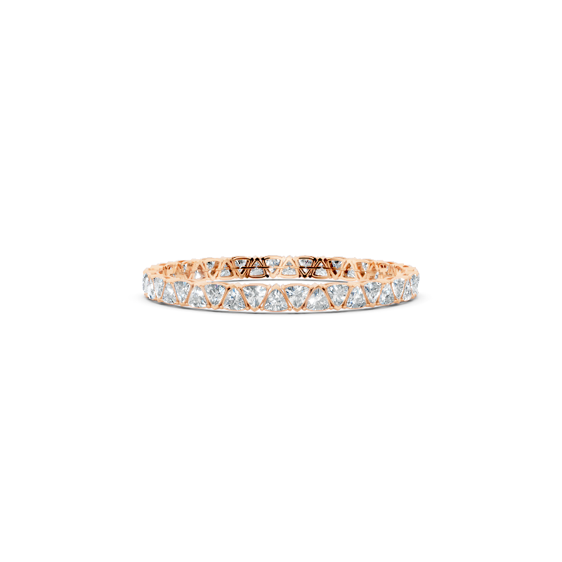 Sparkling V-Gallery Bracelet for Women with Trillion Cut Lab Grown Diamond