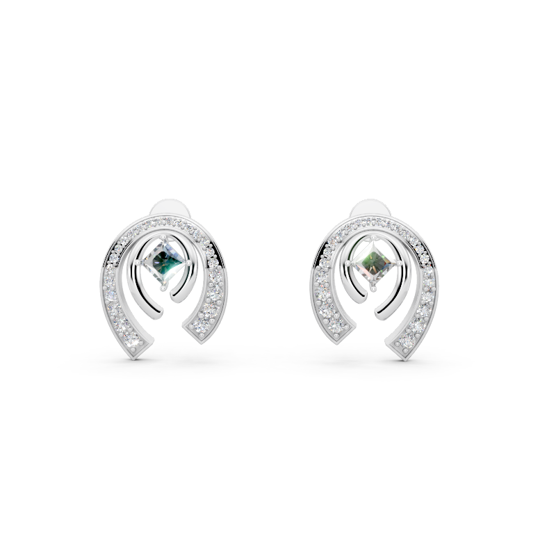 Aurelia Arch Halo Stud Lab Created Diamond Earrings for Anniversary & Birthday Gifts for Her