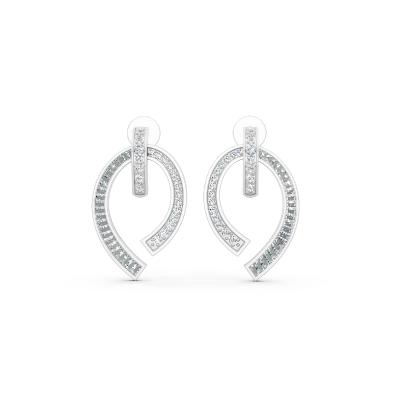 Modern Pave-Style Hoop Lab Grown Diamond Earrings for Premium Jewellery Styling for Girlfriend