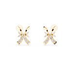 Aurelia Prism Kite Stud Earrings in Gold with Round Brilliant Lab Grown Diamonds
