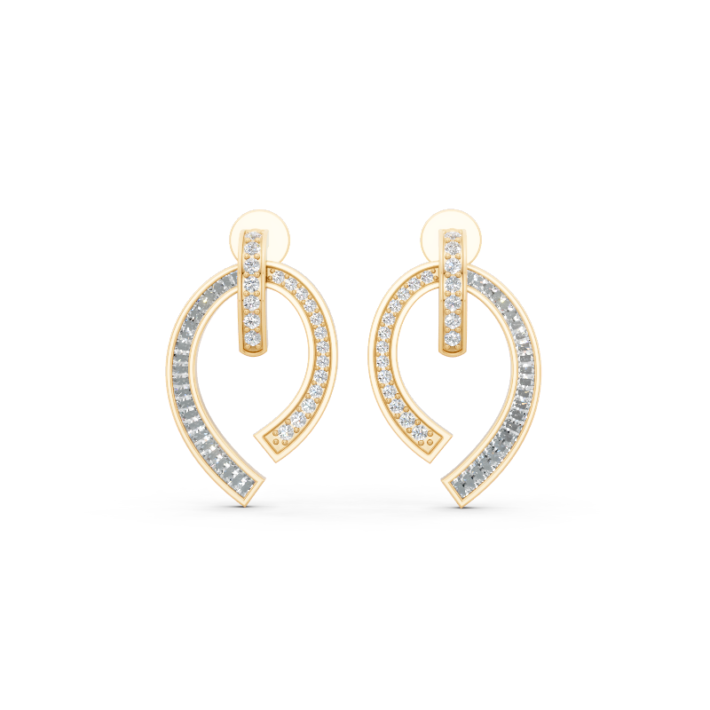 Modern Pave-Style Hoop Lab Grown Diamond Earrings for Premium Jewellery Styling for Girlfriend