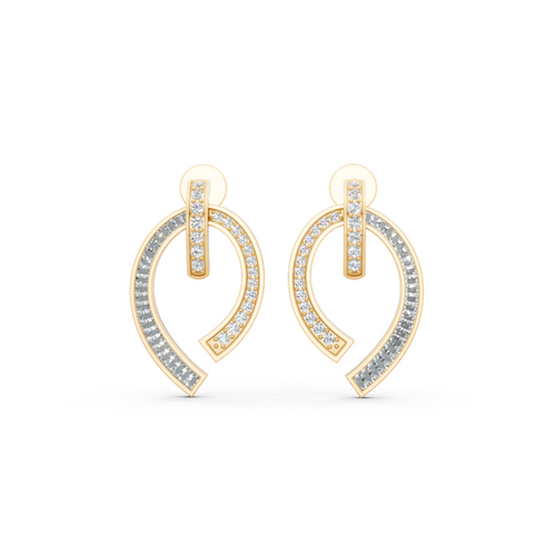 Modern Pave-Style Hoop Lab Grown Diamond Earrings for Premium Jewellery Styling for Girlfriend