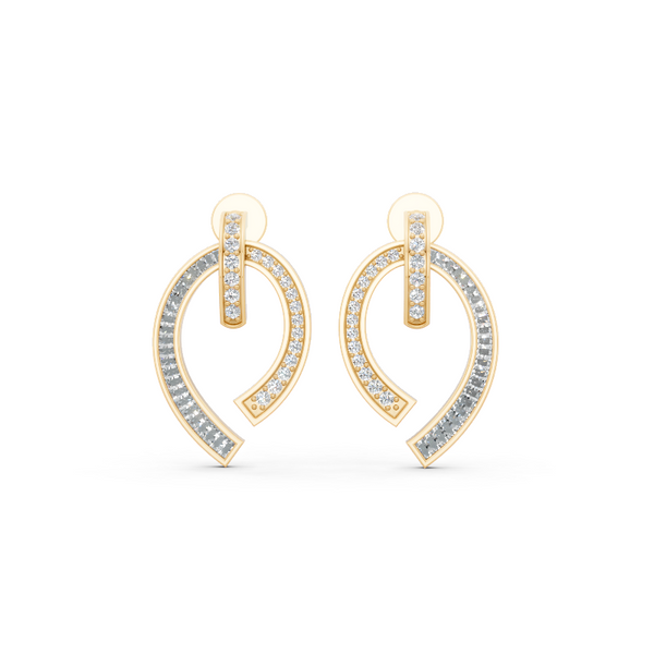 Modern Pave-Style Hoop Lab Grown Diamond Earrings for Premium Jewellery Styling for Girlfriend