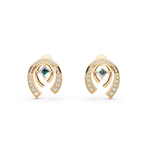 Aurelia Arch Halo Stud Lab Created Diamond Earrings for Anniversary & Birthday Gifts for Her