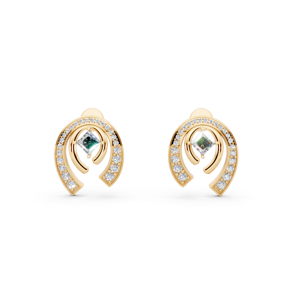 Aurelia Arch Halo Stud Lab Created Diamond Earrings for Anniversary & Birthday Gifts for Her