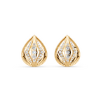Seraphina Teardrop Filigree Stud Earrings with Round Brilliant Lab Created Diamond