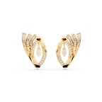 Sparkling Aurelia Fanlight Marquise Stud Lab Created Diamond Earrings in Gold with Pave Setting
