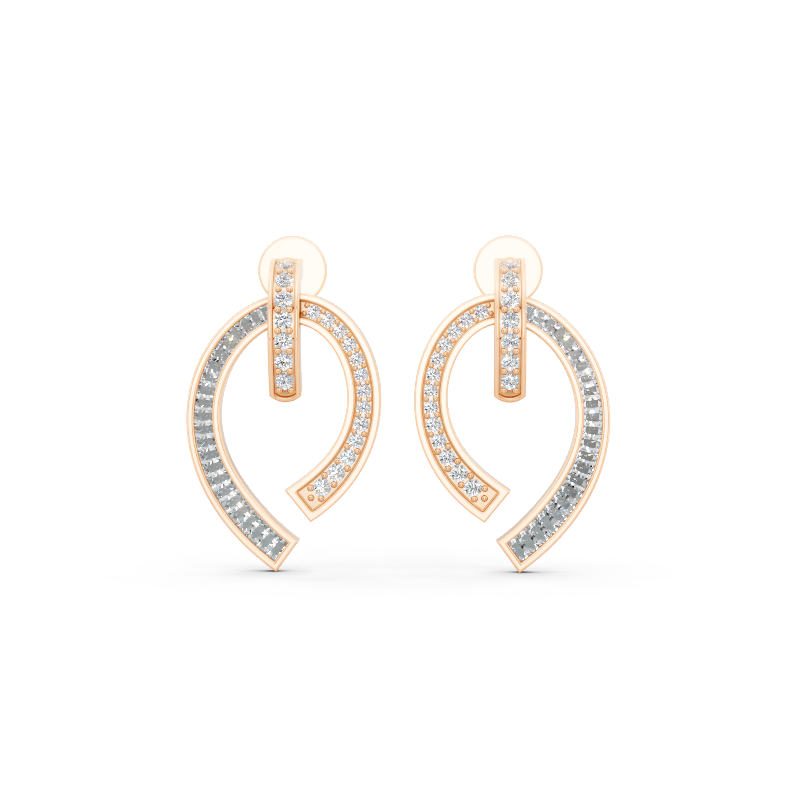 Modern Pave-Style Hoop Lab Grown Diamond Earrings for Premium Jewellery Styling for Girlfriend