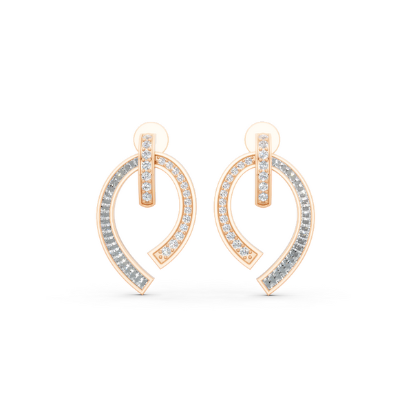 Modern Pave-Style Hoop Lab Grown Diamond Earrings for Premium Jewellery Styling for Girlfriend