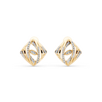Elegant Kite Stud Earrings with Round Brilliant-Style Lab Created Diamond Accents for Women