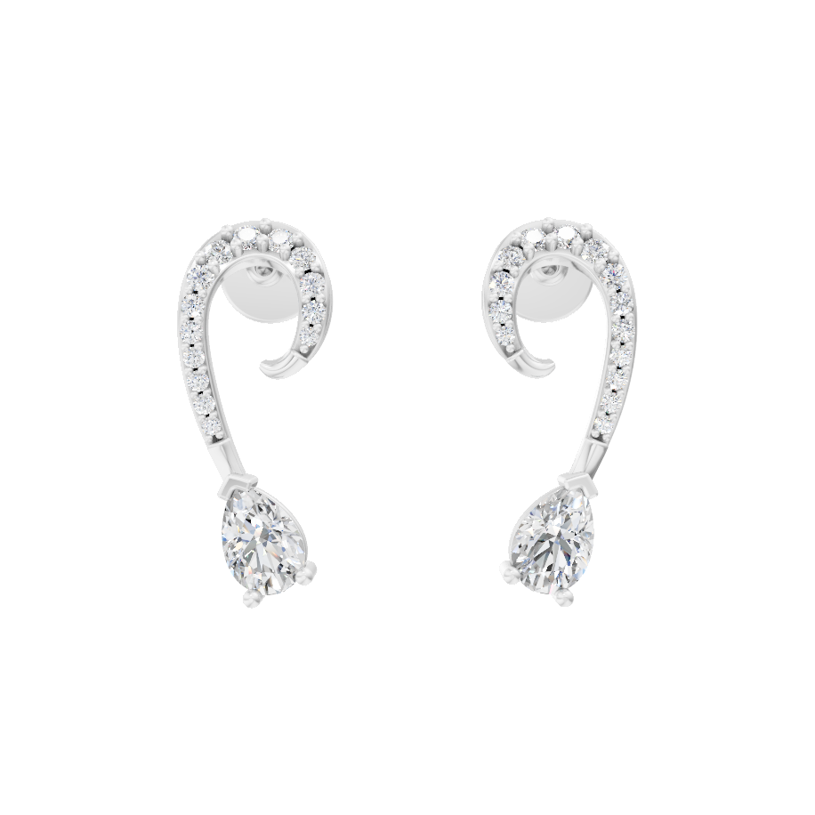 Elegant Open Hoop Stud Lab Created Earrings with Pavé-Style Sparkle for Women
