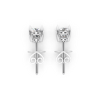 Classic Round Solitaire Lab Grown Diamond Stud Earrings for Women