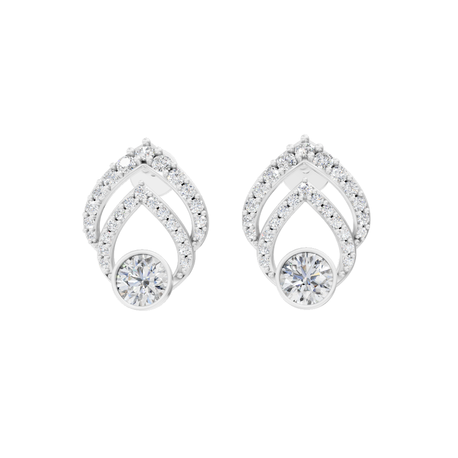 Lumière Flame Pavé Lab Grown Diamond Earrings for Birthday Gift By Lume Jewels