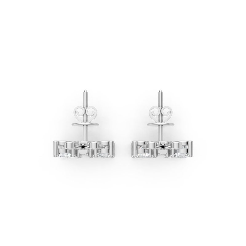 Luxury Round Brilliant Lab Grown Diamond Butterfly Stud Earrings in Gold