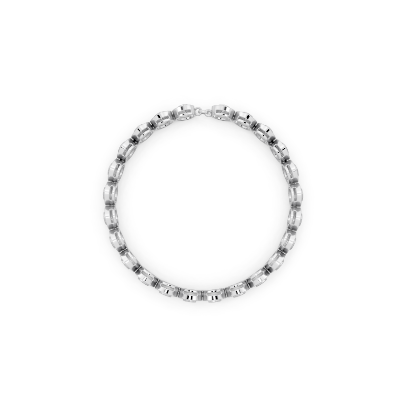 Golden Aura Oval Halo Bezel Lab Grown Diamond Bracelet in 10 or 14 or 18K Gold