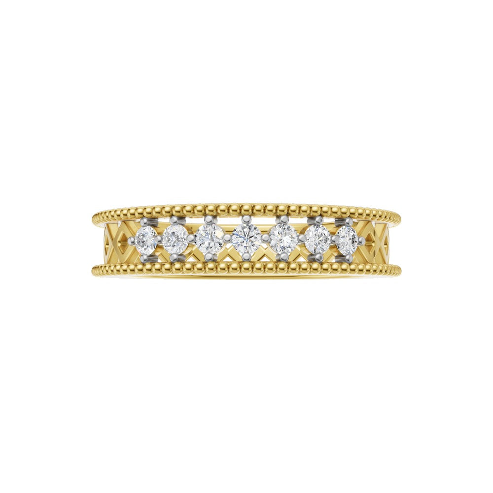 Celestia Diamond Beaded Band Ring