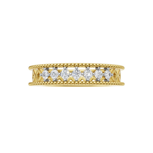 Celestia Diamond Beaded Band Ring