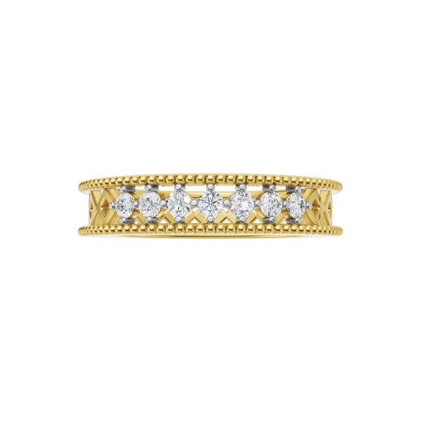Celestia Diamond Beaded Band Ring