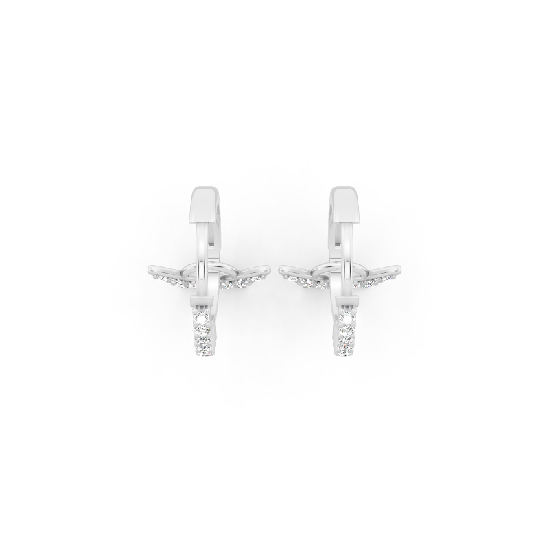 Mariposa Noir Lab Grown Diamond Butterfly Hoop Earrings in 10 or 14 or 18K Gold & 925 Silver