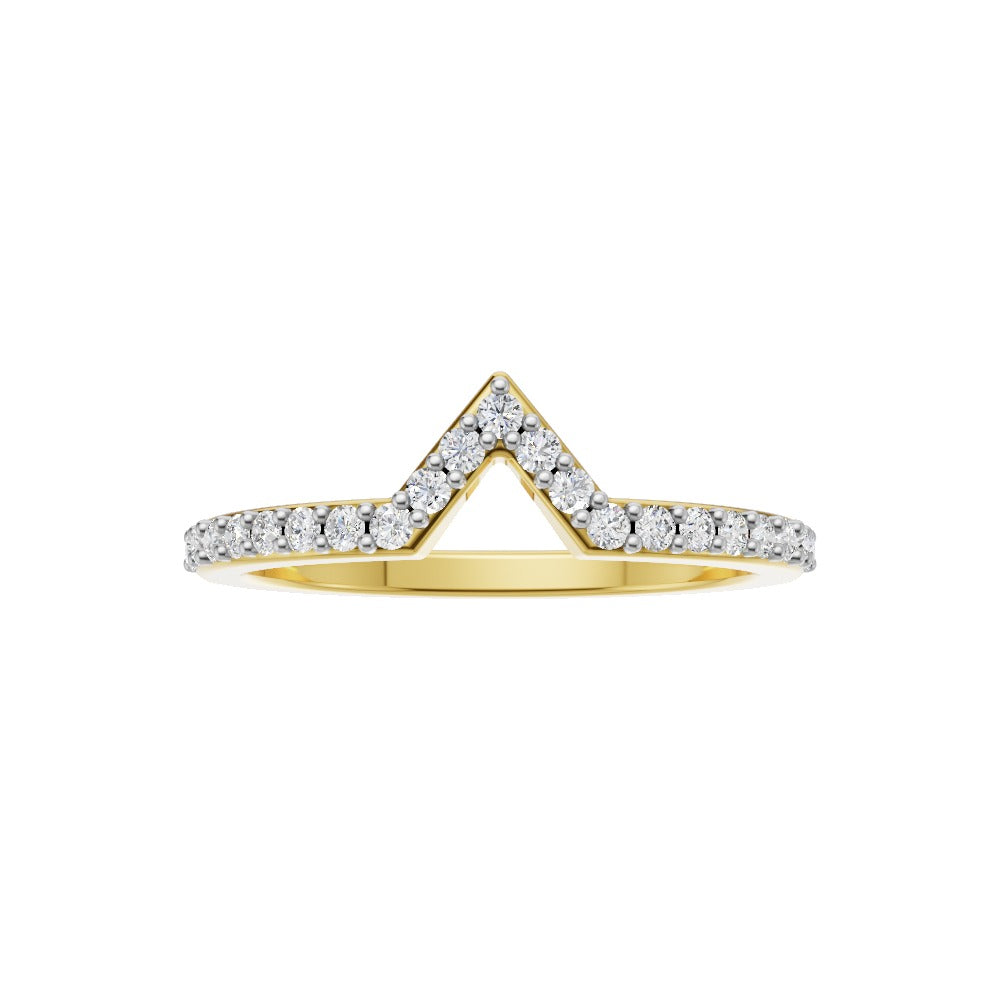 Radiant V Diamond Stacking Ring
