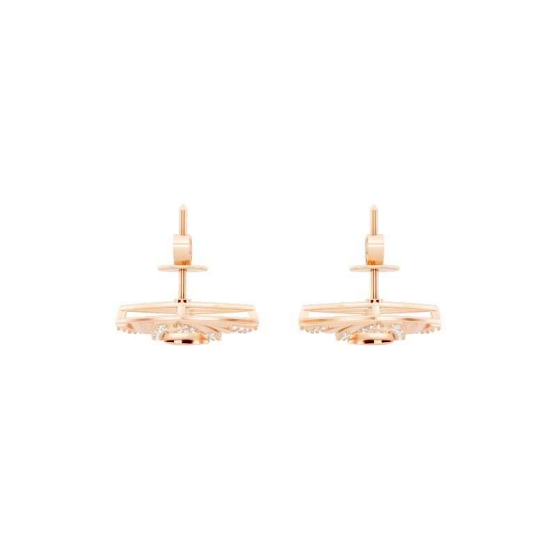 Elegant Kite Stud Earrings with Round Brilliant-Style Lab Created Diamond Accents for Women