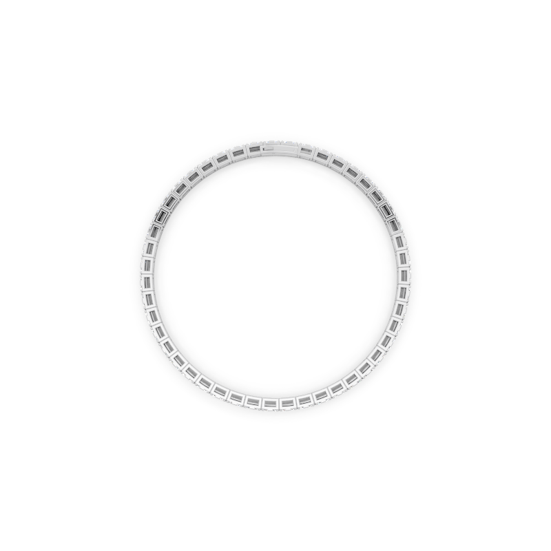Minimalist Gold Tone Round Brilliant Lab Created Diamond Bracelet for Special Occasion Wear