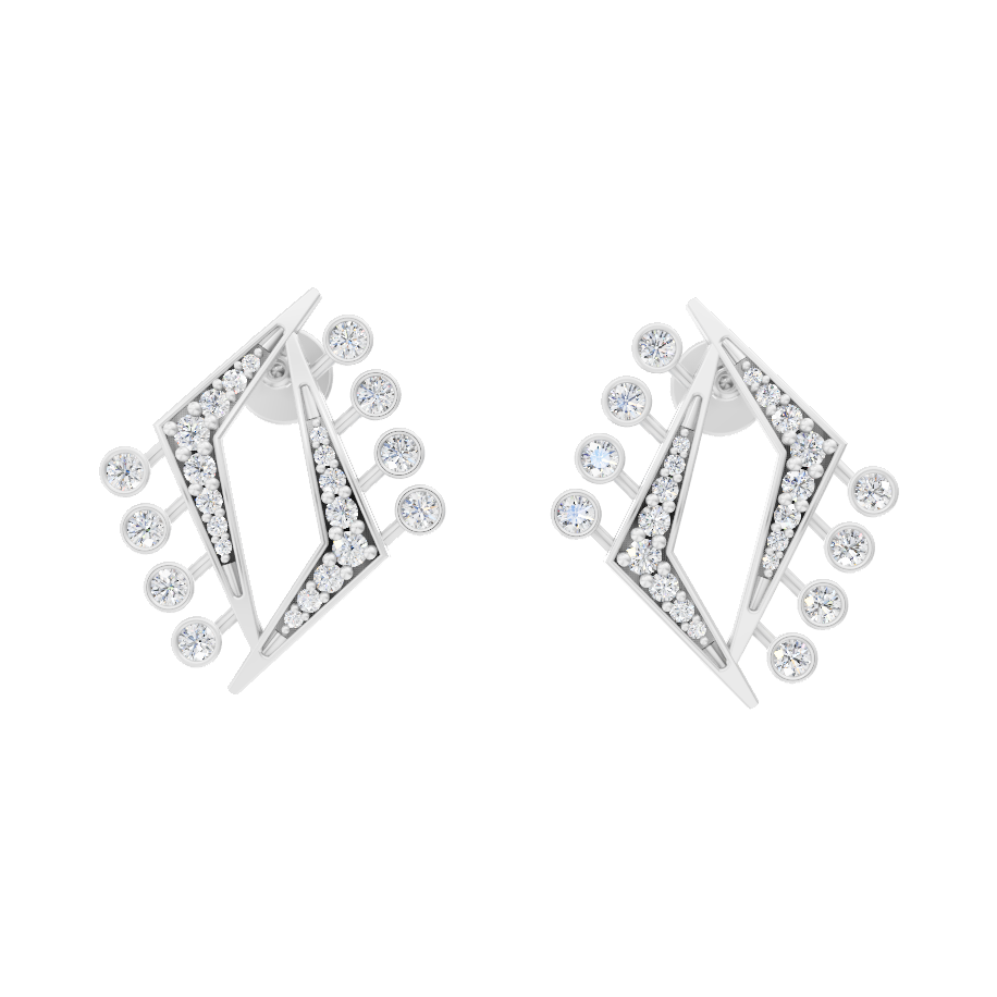 Roselle Geometric Lab Grown Diamond-Frame Earrings in Rose or White or Gold