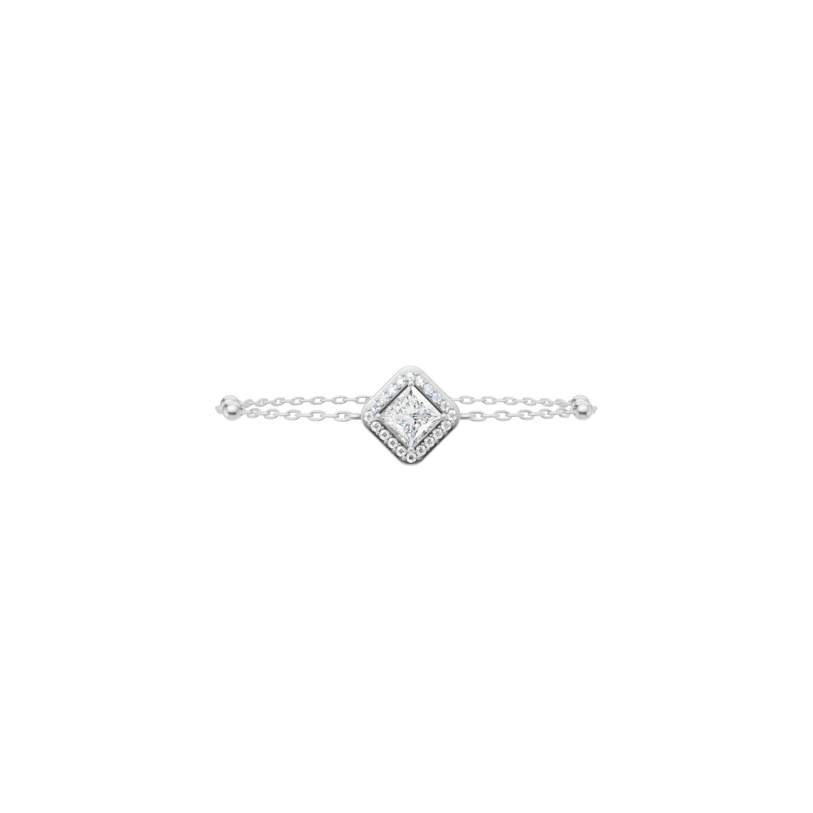 Celeste Princess Cut Lab Created Diamond Pave Chain Bracelet for Women