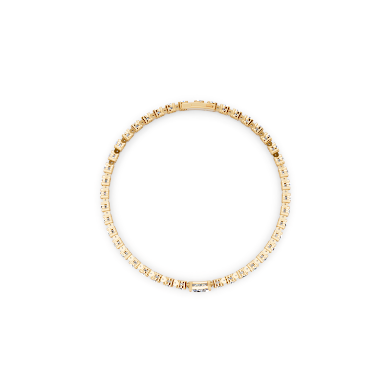 Premium Gold Tone Round Cut Lab Created Diamond Tennis Bracelet for Women