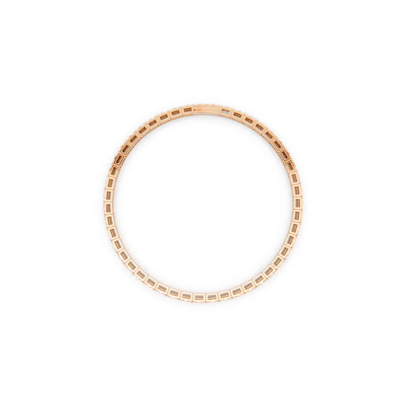 Minimalist Gold Tone Round Brilliant Lab Created Diamond Bracelet for Special Occasion Wear