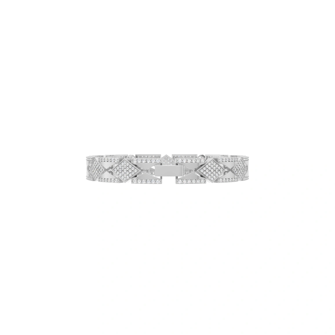 Luxury-Inspired Geometric Open-Frame Bracelet with Round Brilliant Lab Created Diamond