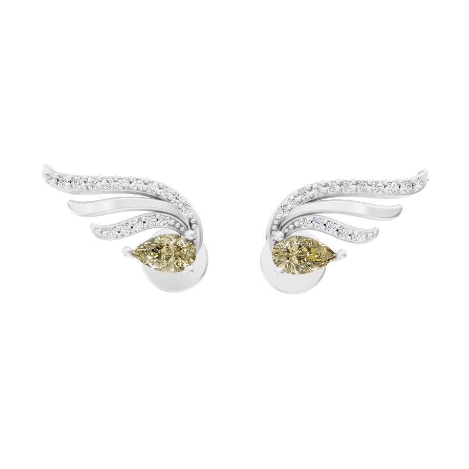 Seraphine Yellow Pear Cut Lab Grown Diamond Earrings for Women