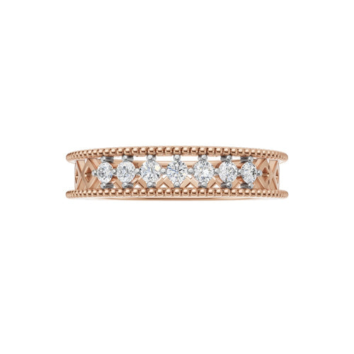 Celestia Diamond Beaded Band Ring