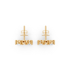 Luxury Round Brilliant Lab Grown Diamond Butterfly Stud Earrings in Gold