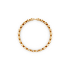 Golden Aura Oval Halo Bezel Lab Grown Diamond Bracelet in 10 or 14 or 18K Gold
