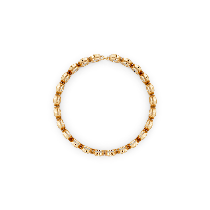 Golden Aura Oval Halo Bezel Lab Grown Diamond Bracelet in 10 or 14 or 18K Gold