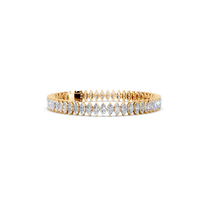 Modern Leaf Marquise Cut Lab Grown Diamond Tennis Bracelet with Luxury Styling