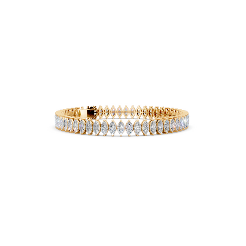 Modern Leaf Marquise Cut Lab Grown Diamond Tennis Bracelet with Luxury Styling
